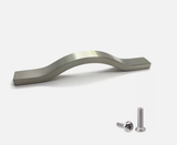 Curved Chrome & Satin Nickel Cabinet Handle – Modern Kitchen Drawer Pulls by DecorTown